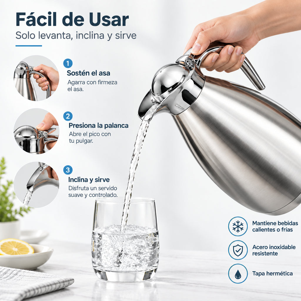 Jarra térmica de acero inoxidable | 2 L