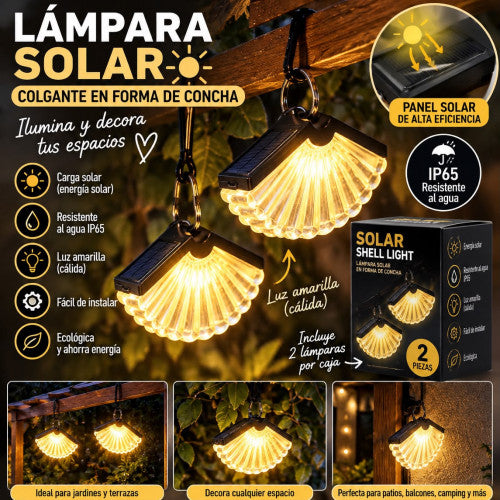Lámparas solares de concha | Pack de 2
